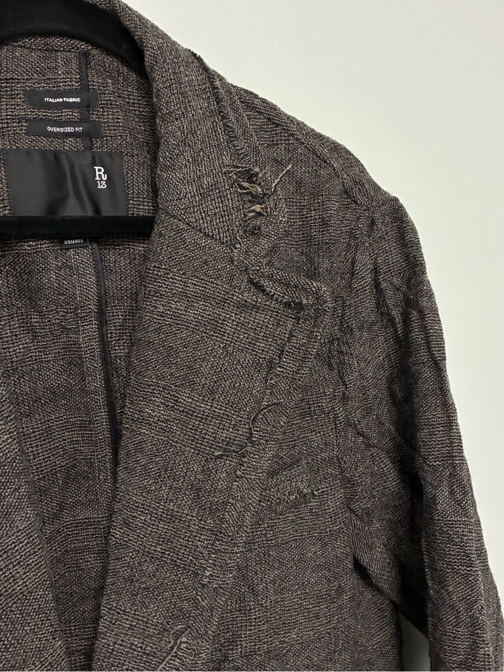 $1698 R13 Frayed Edge Oversized Ragged Blazer XS - Picture 10 of 16